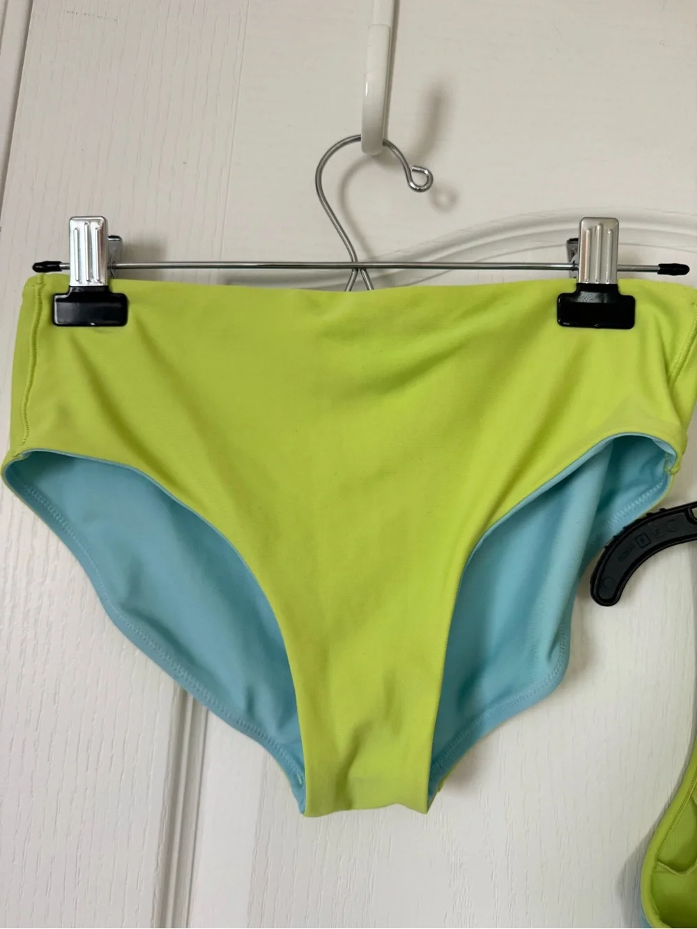 Athleta Girl Two Piece Swimsuit Bikini Set Blue Lime Green  XXL 16